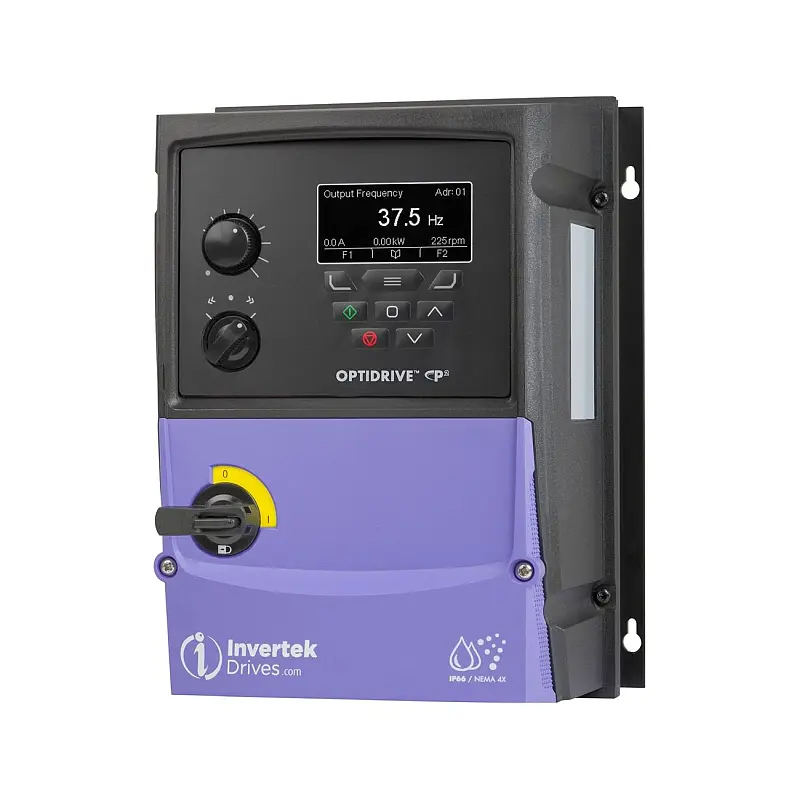 Frekvenční měnič 4kW, INVERTEK, ODP-2-24400-3KF4B-MN, IP66, s vypínačem, napájení 3 fáze