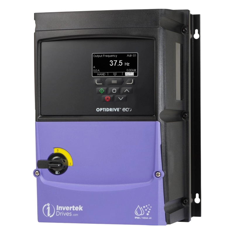 Frekvenční měnič 7.5kW, INVERTEK ODV-3-340180-3F1E-MN, s vypínačem, napájení 3 fáze
