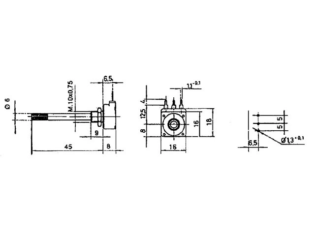 Potenciometr 2.5 kOhm, PC16MLK002.5